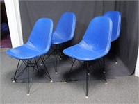 Set of 4 Charles Eames Eiffel Tower Chairs.Blue