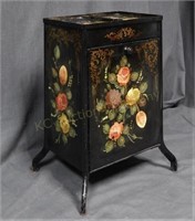 Antique Tole Painted Plate Warmer.Stand