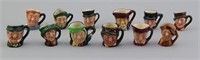 12 Royal Doulton Miniature Toby Mugs