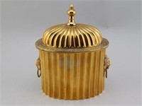 Vintage Brass Tea Caddy.Box.Lions Handles.