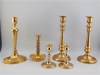 Group of 6 Brass Candlesticks.Baldwin