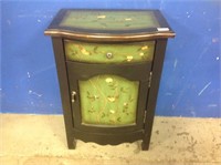 BLACK CABINET WITH BIRD PRINTS