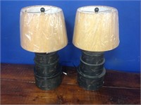 PAIR OF PRIMITIVE LAMPS NEW