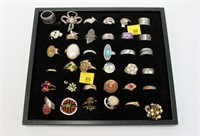 Large lot of assorted cocktail & fashion rings