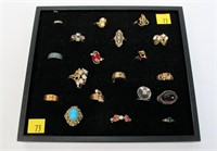 Lot, assorted cocktail and fashion rings,