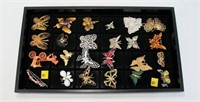 Lot, assorted butterfly brooches,