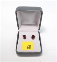 Garnet post earrings