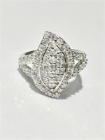 Sterling silver cubic zirconia cocktail ring