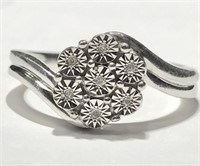 Sterling silver and diamond ring