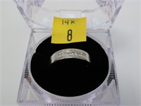 14K White gold men's 9-diamond band