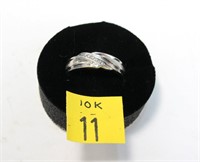 10K White gold men's 5-diamond band
