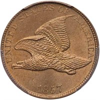 1C 1857 FLYING EAGLE PCGS MS65