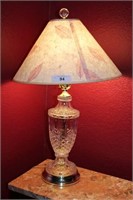 Glass Lamp with Leaf Motif Shade