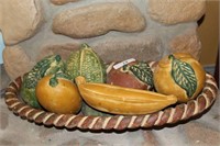 Terra Cotta Fruit in Bowl with Rope Twist