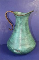 Hammered Pitcher with Applied Handle