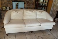 Cream Colored Leather Sofa