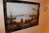 Large Waterscape Print in Nice Frame