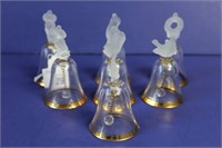 Glass Christmas Bells with Frosted Handles