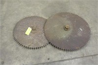 (2) CROSS CUT SAW BLADES- APPROX 27" AND 31"