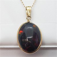 $1500 14K  Black Opal(4ct) Necklace