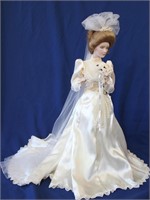 Franklin Heirloom Porcelain Bride Doll w/ Stand