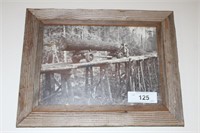 Old Logging Truck Black & White Photo (Framed)