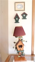 Birdhouse Table Lamp, Birdhouse Wall Plaques &