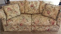 "Rowe" Floral Sofa With Rolled Arms w/ Pillows