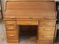 Large Oak Roll-top Desk