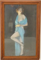F.W. Hass pastel "Art Deco" woman