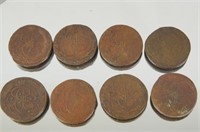 Collection of 8 Russian Kopeck coins 1758-1796