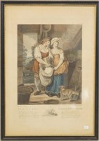 C. Knight (19thc)Framed Engraving "Love In A Mill"