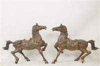 Pair of Bronze Horses with fancy Saddles
