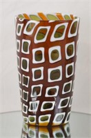 Murrine Glass Triple overlay signed Vase