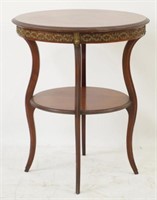 Antique French Walnut 2 tier lamp table w/ ormolu