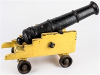 Antique Cast Iron Signal Salute Cannon & Carriage