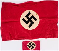 Nazi German Arm Band & Small Flag