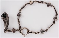 Nazi Germany Silver Watch Chain With Eagle Claw