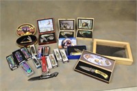 ASSORTED KNIFES AND DISPLAY BOXES