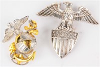 Sterling Silver Military Pins Marines