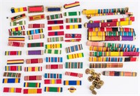 Large Tray of Military Ribbons and Bars