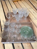 Etched Glass Drinking Set