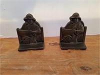 B- SOLID BRASS  FISHERMAN BOOK ENDS
