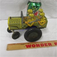 Jumpin Jeep 22C Vintage wind up Marx toy