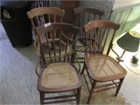 Set of 4 caned seat chairs