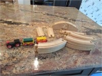 Wooden train with track