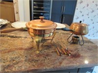 Copper fondue dish & chafing dish