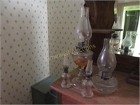 4 Vintage oil lamps
