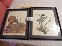Two Large Framed & matted Gene Gray Prints