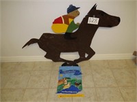Large Vintage Cut Out Wall Hanging of Race Horse